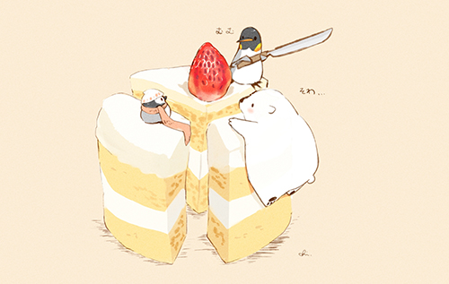日系插画各类蛋糕甜点食物参考素材